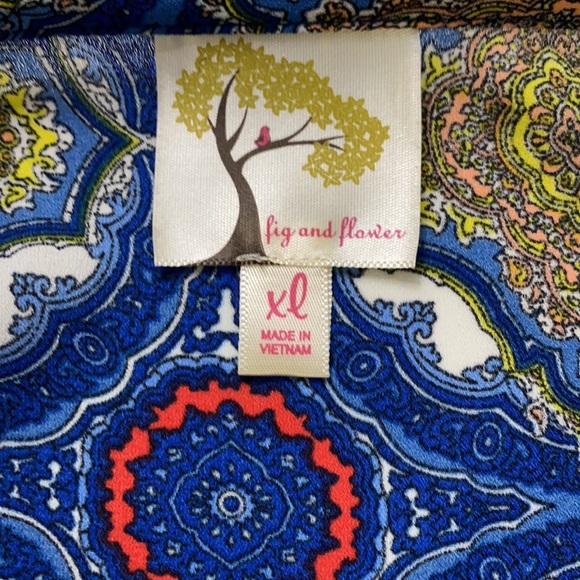 Anthro Fig And Flower Floral High Low Tunic Blouse - Picture 4 of 4